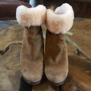 Ugg booties suede and fur